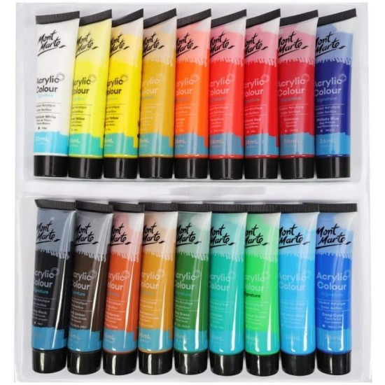 Mont Marte Acrylic Paint Set - 18 Pieces x 36 ml